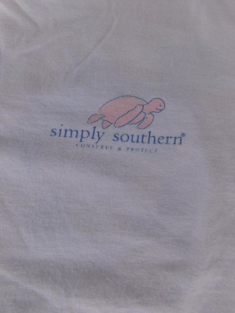 Simply Southern Shirt Womens XL White Floral Turtle Graphic Tee Conserve Protect - Picture 2 of 8